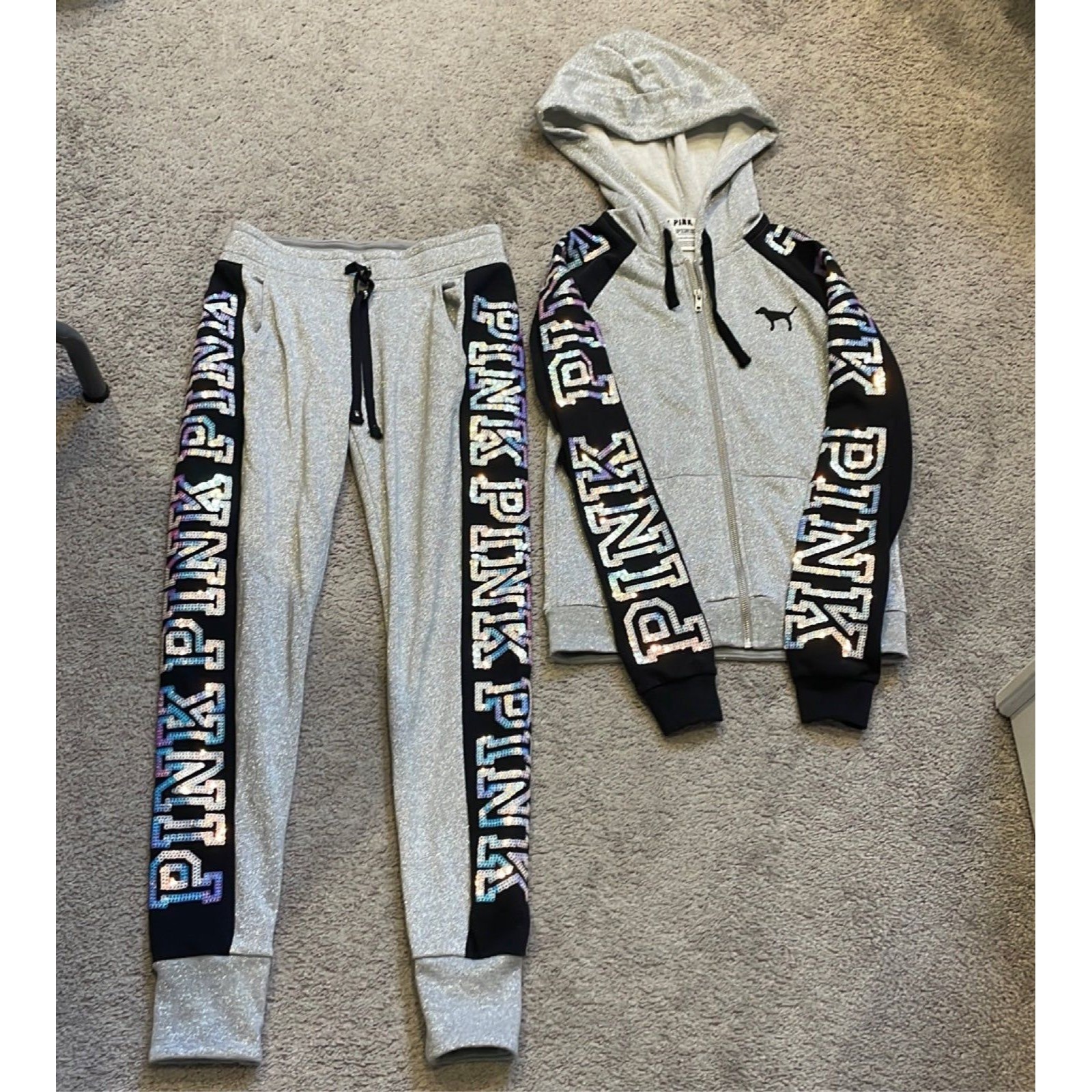 Nwot Htf Rare Vs Pink Fashion Show Bling HoodieSweatpants Set